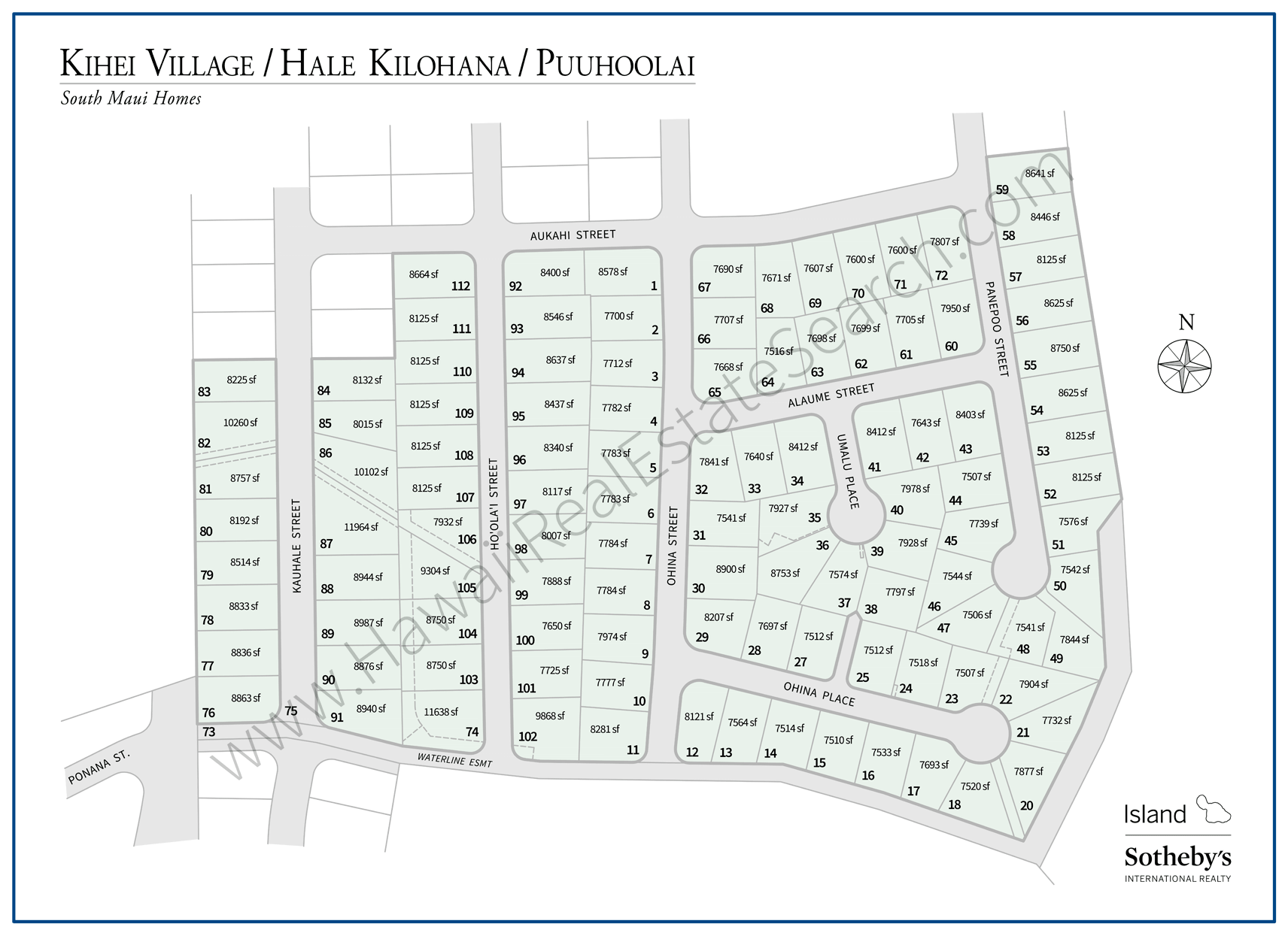 Kihei Village Subdivision Map